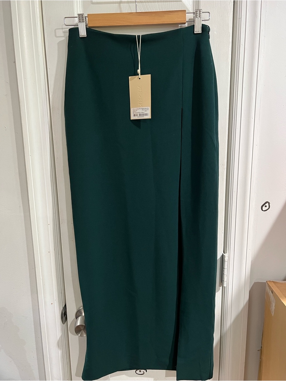 Meshki Emerald Green Maxi Skirt with Front Panel Detail